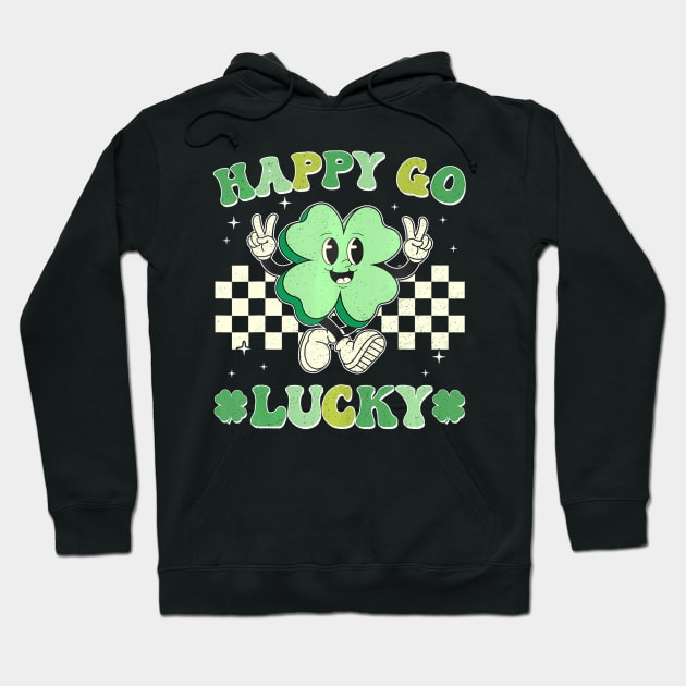 Go Shamrock Groovy St Patricks Day Women Girls Hoodie by Joyful Jesters